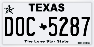 TX license plate DOC5287