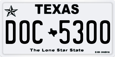 TX license plate DOC5300