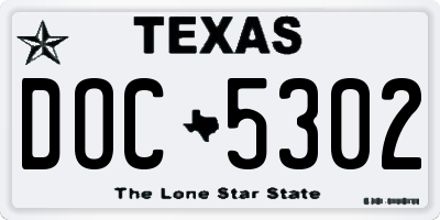 TX license plate DOC5302