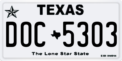TX license plate DOC5303
