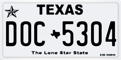 TX license plate DOC5304