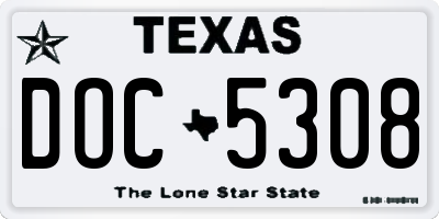 TX license plate DOC5308