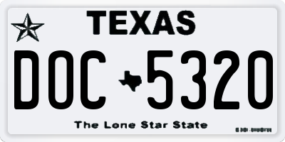 TX license plate DOC5320