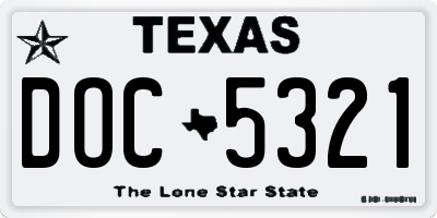 TX license plate DOC5321