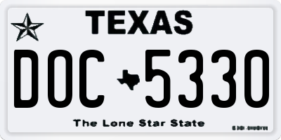 TX license plate DOC5330