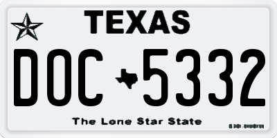 TX license plate DOC5332