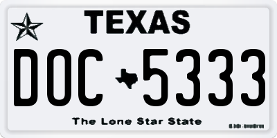 TX license plate DOC5333