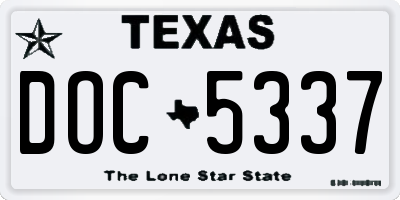 TX license plate DOC5337