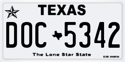 TX license plate DOC5342