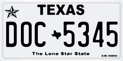 TX license plate DOC5345