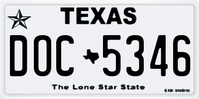 TX license plate DOC5346