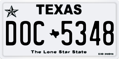 TX license plate DOC5348