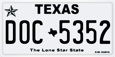 TX license plate DOC5352