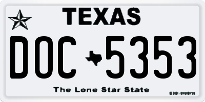 TX license plate DOC5353