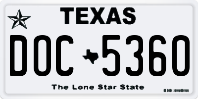 TX license plate DOC5360