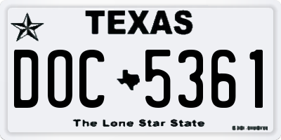 TX license plate DOC5361