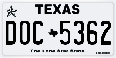 TX license plate DOC5362