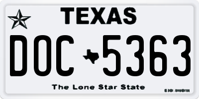TX license plate DOC5363