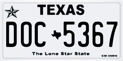 TX license plate DOC5367