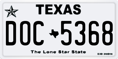 TX license plate DOC5368