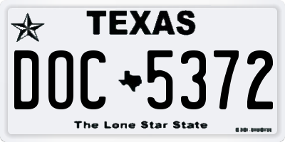 TX license plate DOC5372
