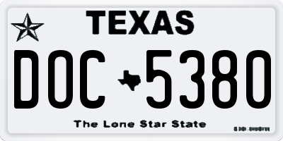 TX license plate DOC5380