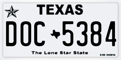TX license plate DOC5384