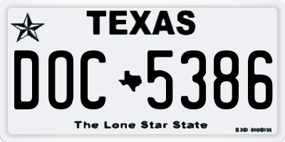 TX license plate DOC5386