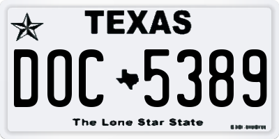 TX license plate DOC5389