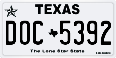 TX license plate DOC5392