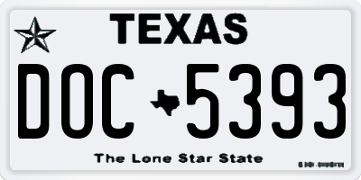 TX license plate DOC5393
