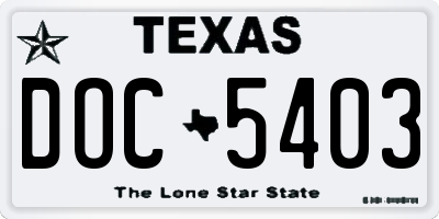 TX license plate DOC5403