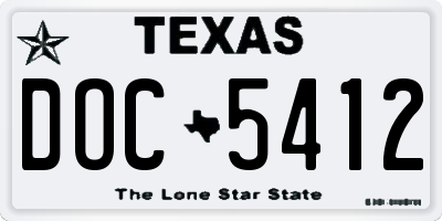 TX license plate DOC5412