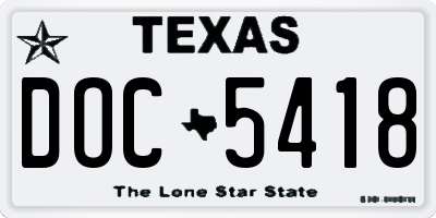 TX license plate DOC5418