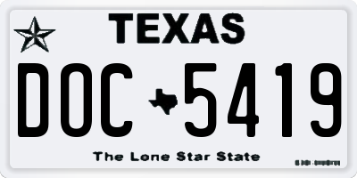 TX license plate DOC5419