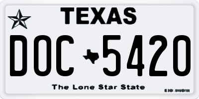TX license plate DOC5420