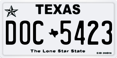 TX license plate DOC5423