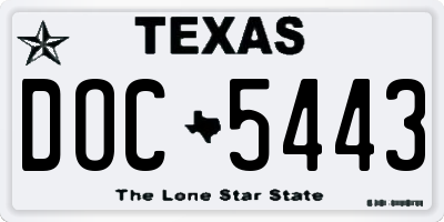 TX license plate DOC5443