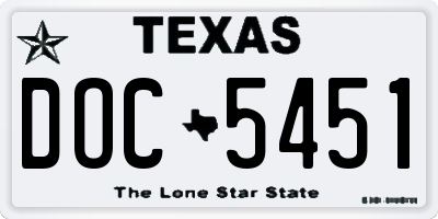 TX license plate DOC5451
