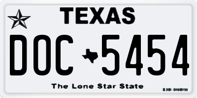 TX license plate DOC5454