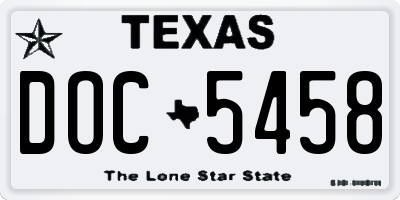 TX license plate DOC5458