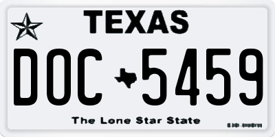 TX license plate DOC5459