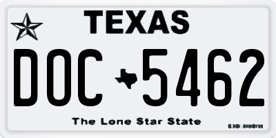 TX license plate DOC5462