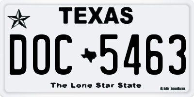 TX license plate DOC5463