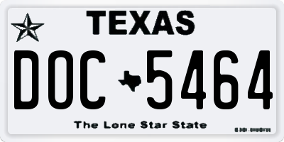 TX license plate DOC5464