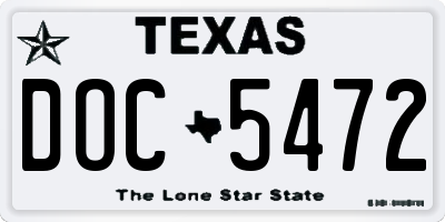 TX license plate DOC5472