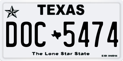 TX license plate DOC5474