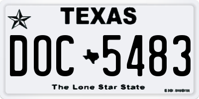 TX license plate DOC5483