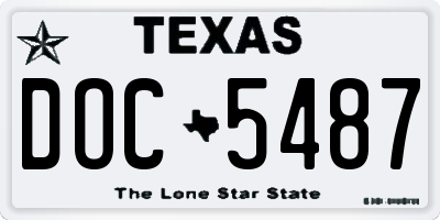 TX license plate DOC5487