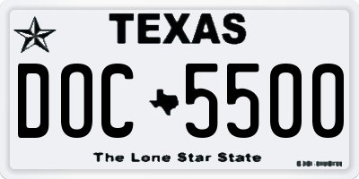 TX license plate DOC5500